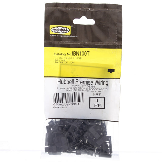 100PK Hubbell Brown Telephone ICON for NetSelect Communication Jacks IBN100T