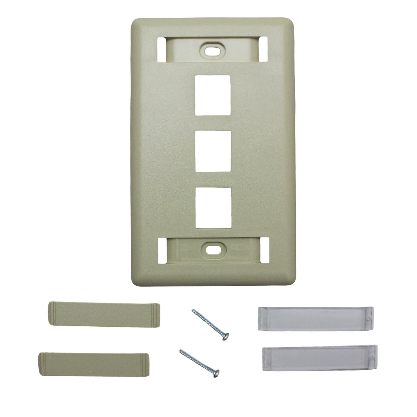 Hubbell IFP13EIGSA Ivory 1-Gang 3-Port Data Unbreakable Nylon Wallplate Cover