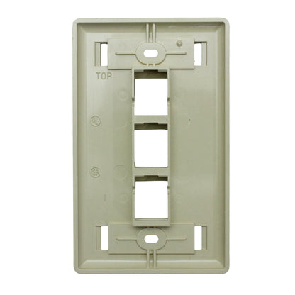 Hubbell IFP13EIGSA Ivory 1-Gang 3-Port Data Unbreakable Nylon Wallplate Cover
