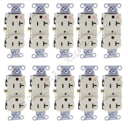 10PK Hubbell Almond Isolated Ground Commercial Receptacle Outlet 20A IG20CRAL