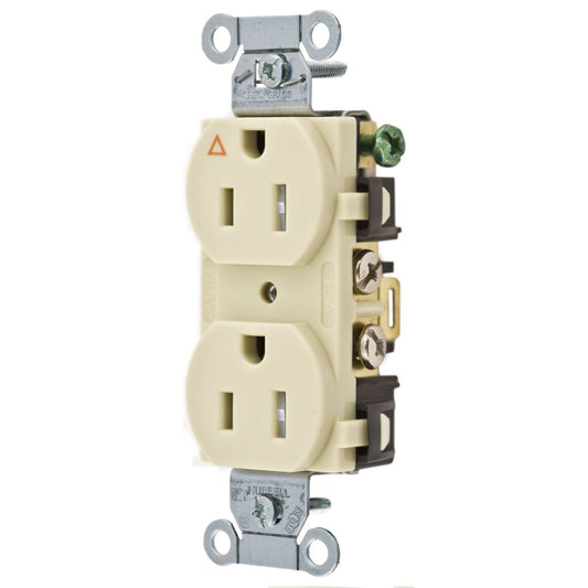 Hubbell IG5252ITR Ivory 15A 5-15R Commercial Isolated Ground Tamper TR Outlet