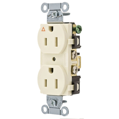 Hubbell Lt Almond Isolated Ground Spec Grade Receptacle Outlet 15A IG5252AL