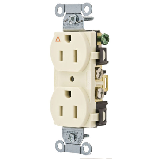 Hubbell Lt Almond Isolated Ground Spec Grade Receptacle Outlet 15A IG5252AL