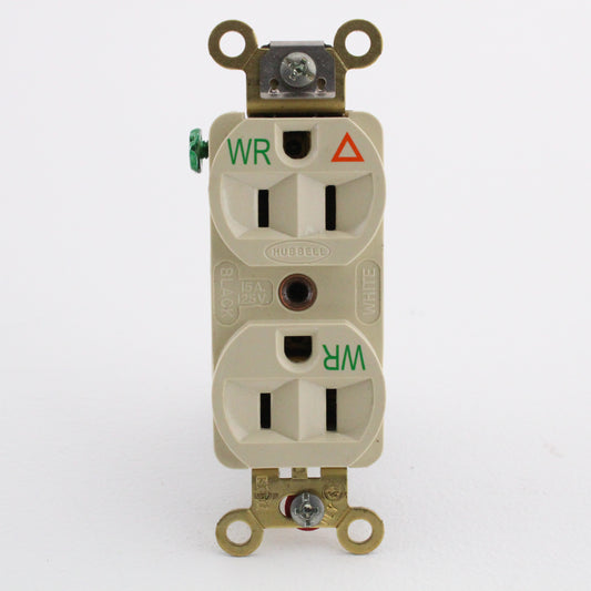 Hubbell Ivory Weather Resistant Isolated Ground Receptacle Outlet 15A IG5262IWR