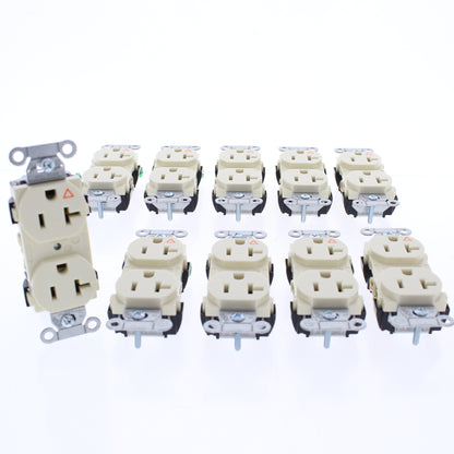 Hubbell IG5352AL Almond 20A Isolated Ground Receptacle Outlets Spec Grade 10pcs