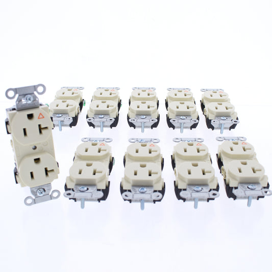 Hubbell IG5352AL Almond 20A Isolated Ground Receptacle Outlets Spec Grade 10pcs