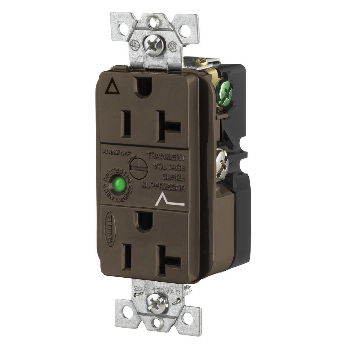 Hubbell Brown Commercial Isolated Ground Receptacle SURGE Outlet 20A IG5362BRSA