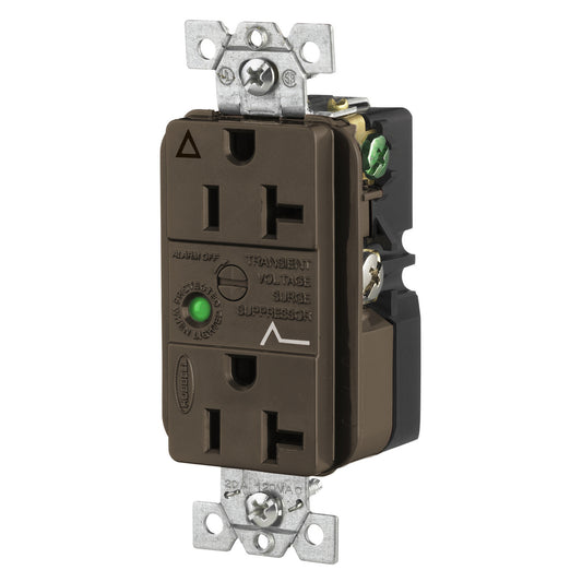 Hubbell Brown Commercial Isolated Ground Receptacle SURGE Outlet 20A IG5362BRSA
