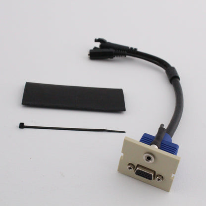 Hubbell IM153815EI Ivory I-Station Plug N' Play 3.5mm Stereo Jack VGA Adapter