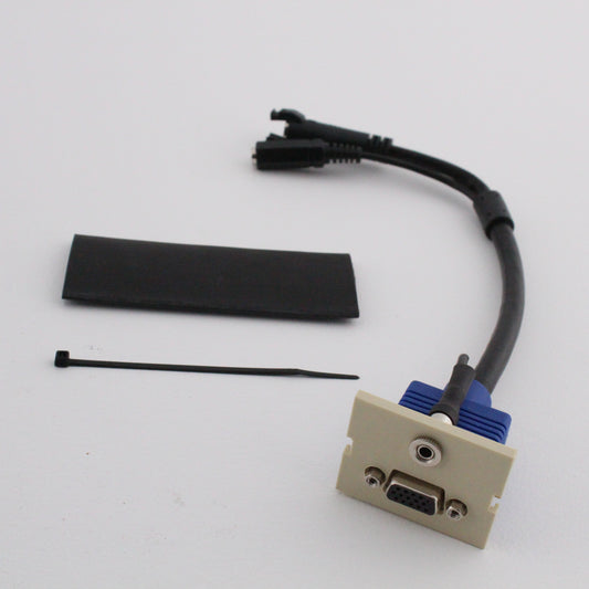 Hubbell IM153815EI Ivory I-Station Plug N' Play 3.5mm Stereo Jack VGA Adapter
