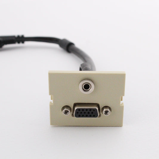 Hubbell IM153815EI Ivory I-Station Plug N' Play 3.5mm Stereo Jack VGA Adapter