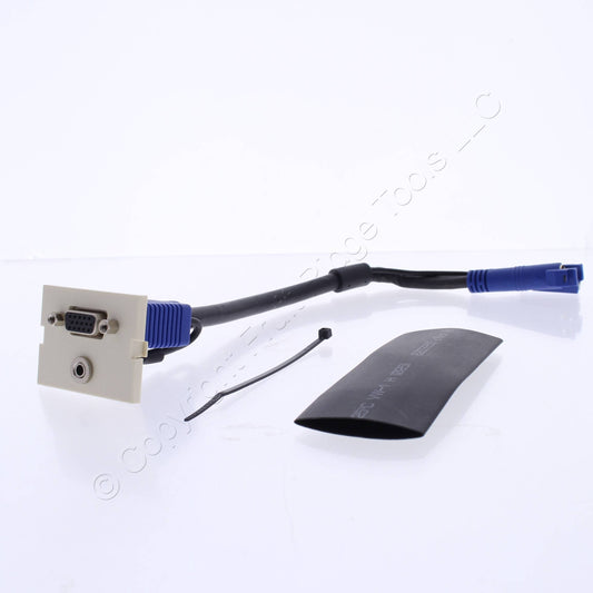 Hubbell IM153815OW Office White 1-Ft I-Station Plug-N-Play 3.5mm Jack 15-Pin VGA