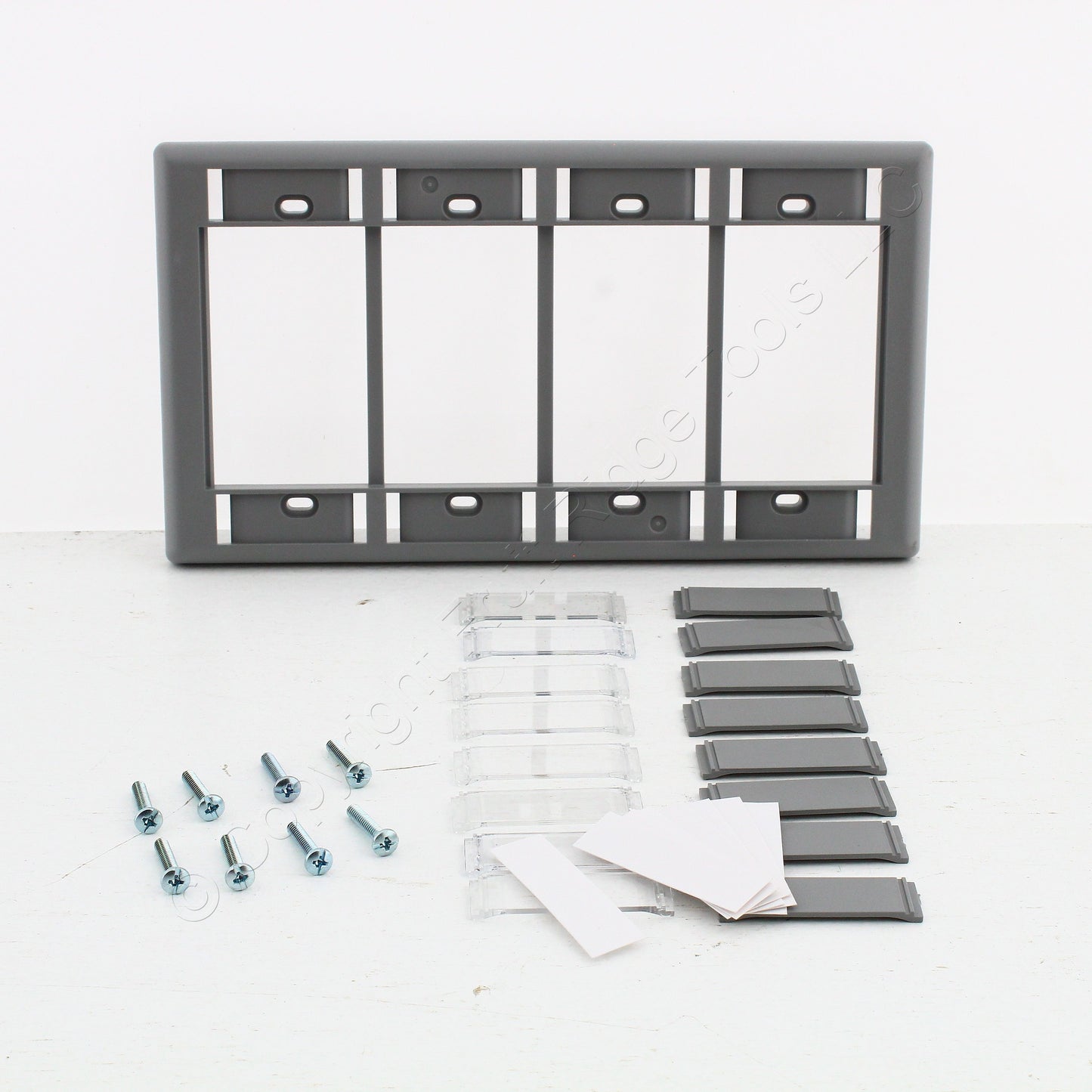 Hubbell Gray iStation Module Frame Plate 4-Gang Configurable w/ID Window IMF4GY