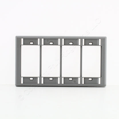 Hubbell Gray iStation Module Frame Plate 4-Gang Configurable w/ID Window IMF4GY