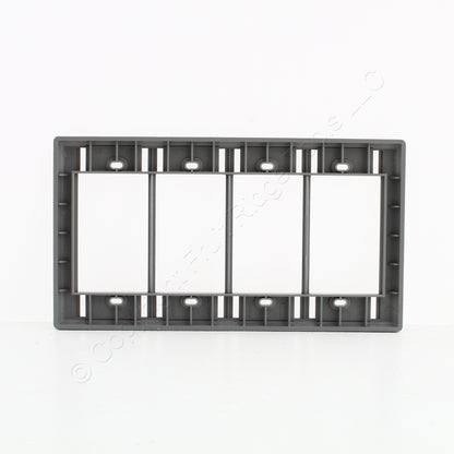 Hubbell Gray iStation Module Frame Plate 4-Gang Configurable w/ID Window IMF4GY