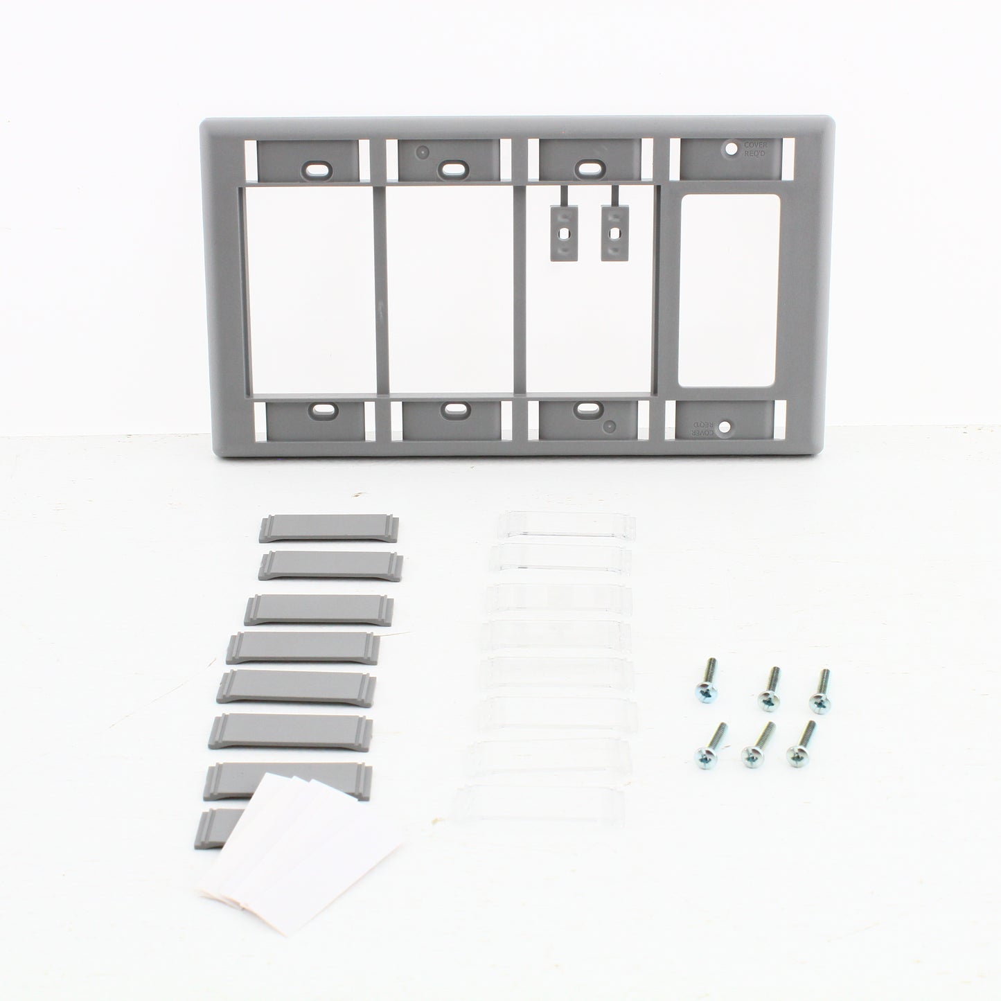 Hubbell IMFP1D3GY Gray 4-Gang Single Decorator iStation Module Frame w/ID Plate