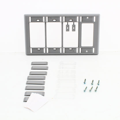 Hubbell IMFP1D3GY Gray 4-Gang Single Decorator iStation Module Frame w/ID Plate