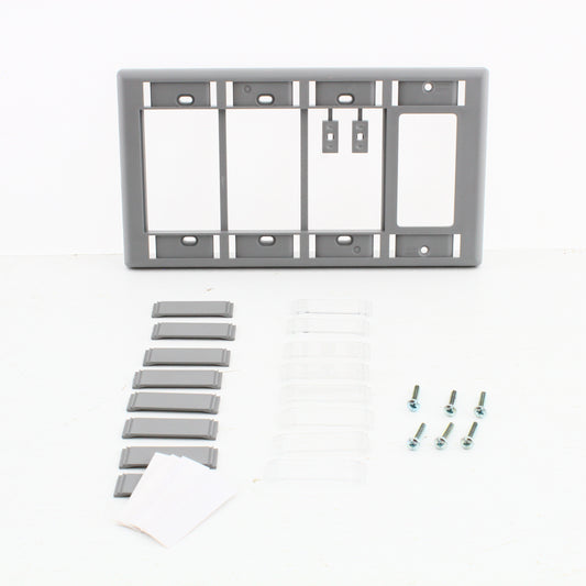Hubbell IMFP1D3GY Gray 4-Gang Single Decorator iStation Module Frame w/ID Plate