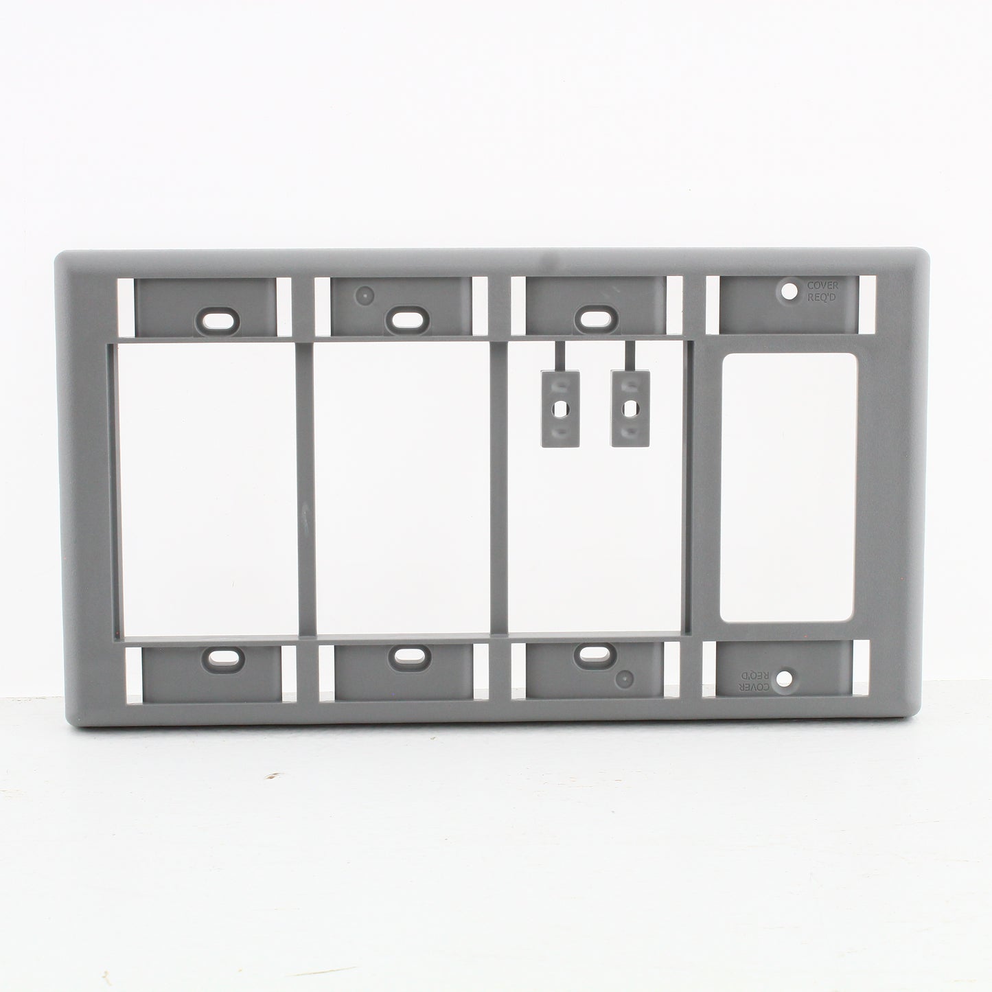 Hubbell IMFP1D3GY Gray 4-Gang Single Decorator iStation Module Frame w/ID Plate