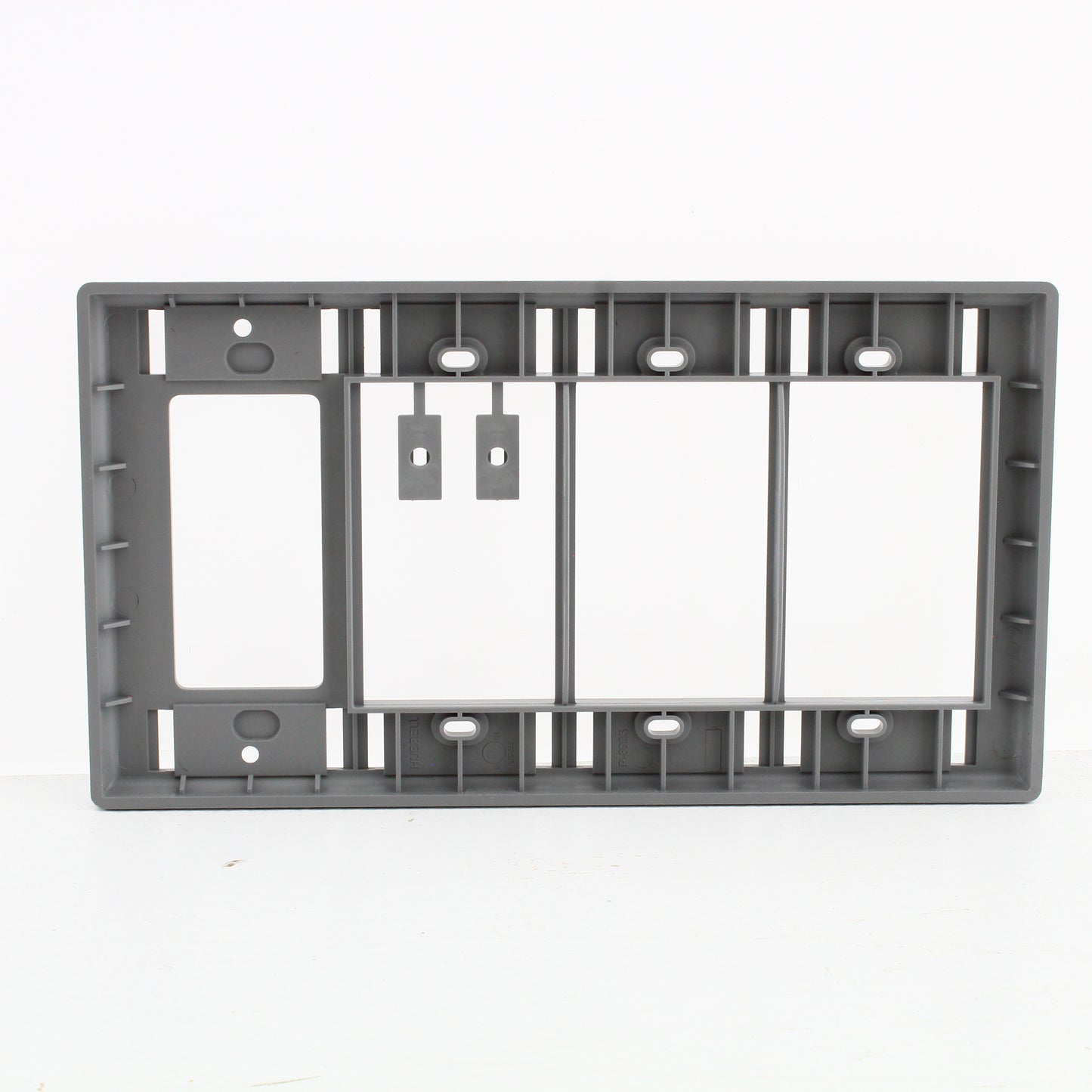 Hubbell IMFP1D3GY Gray 4-Gang Single Decorator iStation Module Frame w/ID Plate