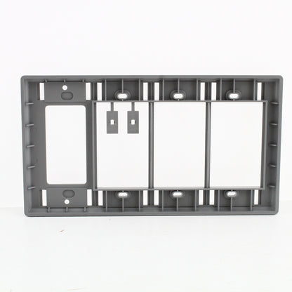 Hubbell IMFP1D3GY Gray 4-Gang Single Decorator iStation Module Frame w/ID Plate