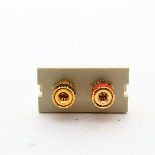 Hubbell "Electric Ivory" Speaker Binding Post Pair iStation Module 1-Unit MSP1EI