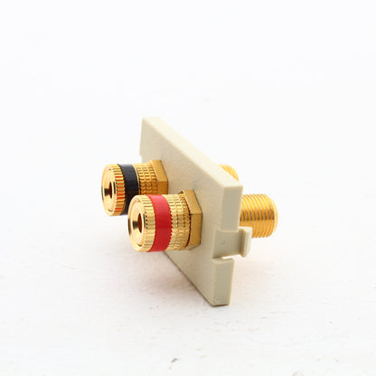 Hubbell "Electric Ivory" Speaker Binding Post Pair iStation Module 1-Unit MSP1EI