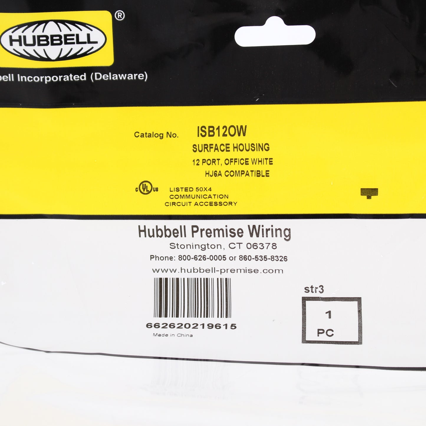 Hubbell Office White 12-Port Keystone Housing Surface Mount Data Box ISB12OW