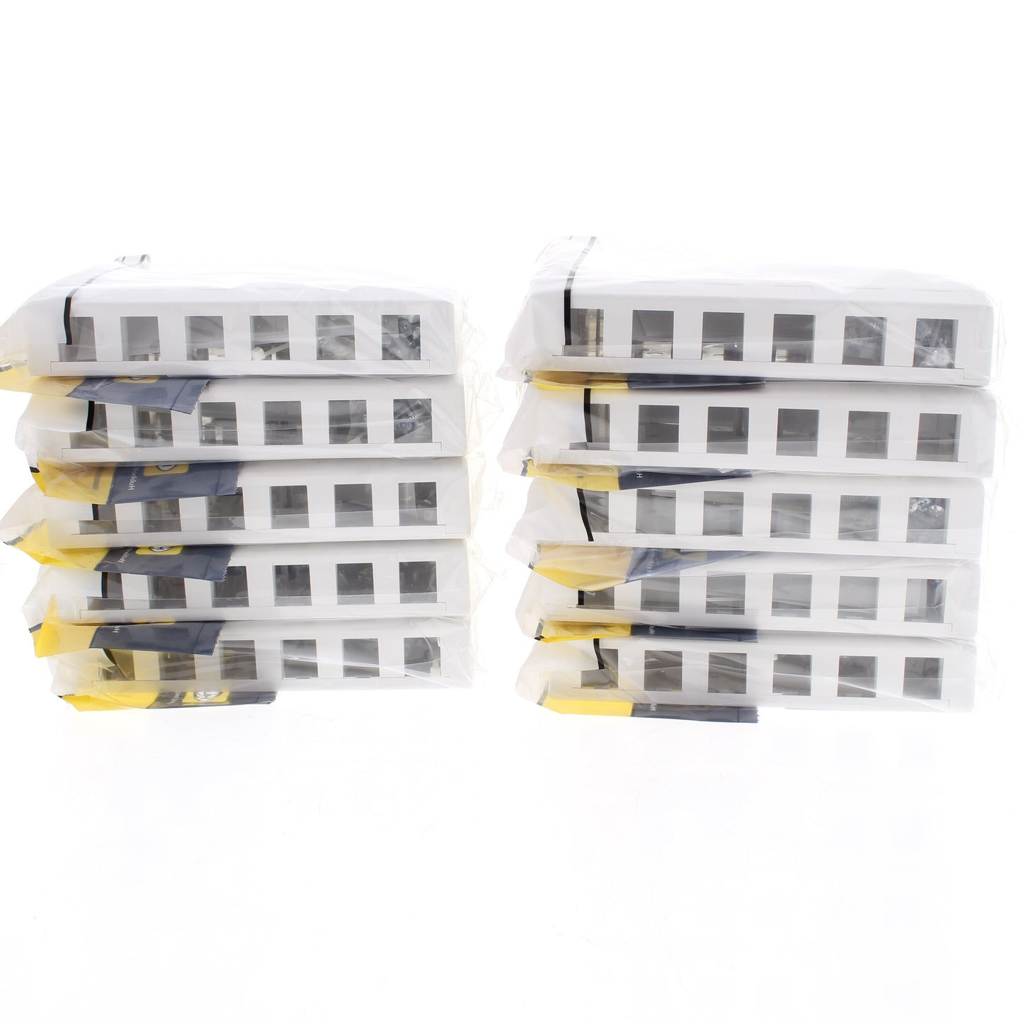 Hubbell ISB12W White 12-Port Ethernet Keystone Housing Surface Mount Box 10pcs