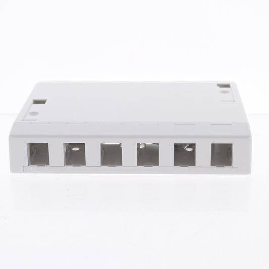 Hubbell ISB12W White 12-Port Ethernet Data Keystone Housing Surface Mount Box