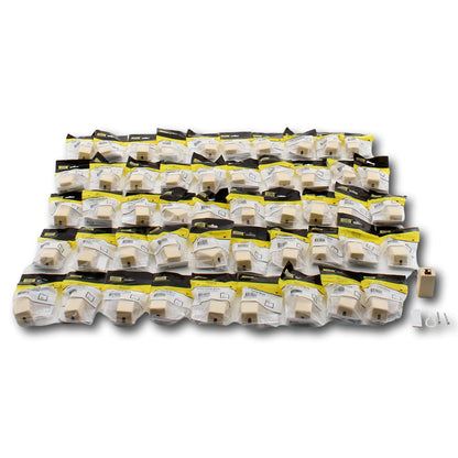 50 Hubbell "Telco Ivory" 1-Port Data Keystone Housings Surface Mount Box ISB1TI