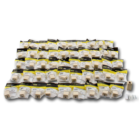 50 Hubbell "Telco Ivory" 1-Port Data Keystone Housings Surface Mount Box ISB1TI