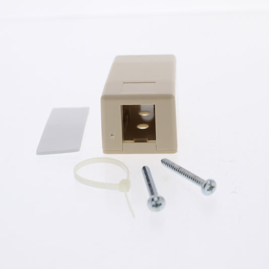 Hubbell "Telco Ivory" 1-Port Data Keystone Housing Surface Mount Box ISB1TI