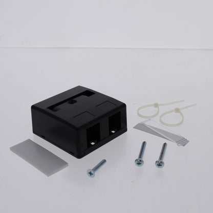 Hubbell Black 2-Port Data Voice Media Keystone Housing Surface Mount Box ISB2BK