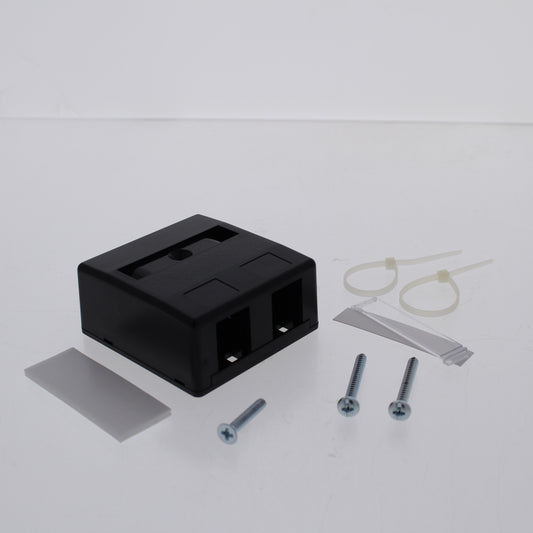 Hubbell Black 2-Port Data Voice Media Keystone Housing Surface Mount Box ISB2BK