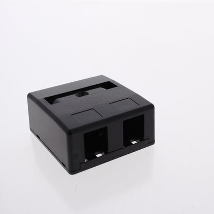 Hubbell Black 2-Port Data Voice Media Keystone Housing Surface Mount Box ISB2BK