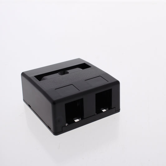 Hubbell Black 2-Port Data Voice Media Keystone Housing Surface Mount Box ISB2BK