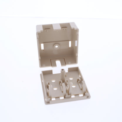 Hubbell "Telco Ivory" 2-Port Data Voice Keystone Housing Surface Mount Box