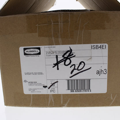 Hubbell ISB4EI Ivory 4-Port Data Voice Keystone Housings Surface Mount Box 20pcs