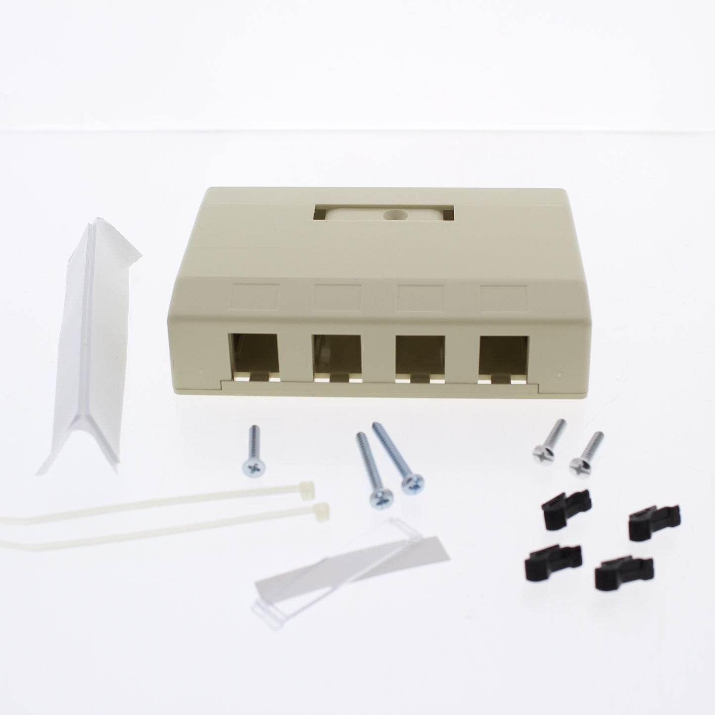 Hubbell ISB4EI Ivory 4-Port Data Voice Keystone Housings Surface Mount Box 20pcs