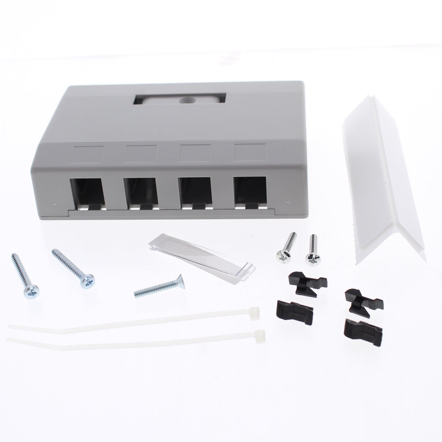 Hubbell Gray 4-Port Data Voice Media Keystone Housing Surface Mount Box ISB4GY