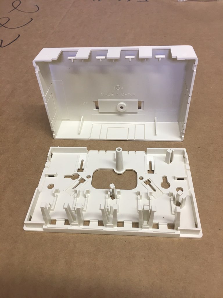 Hubbell ISB4OW Surface Mount Box 4-Port Keystone Office White Data Jack Housing