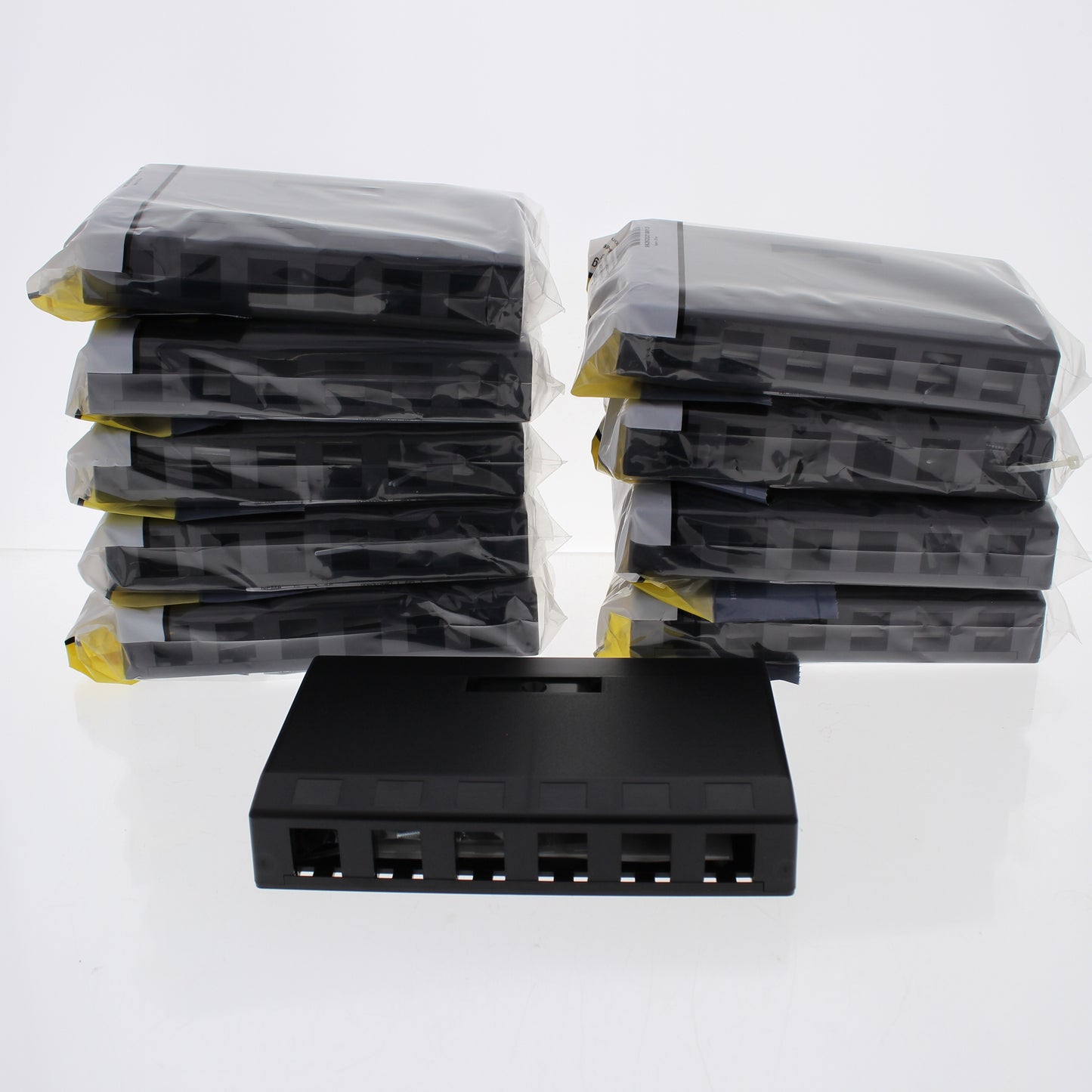 10 Hubbell Black 6-Port Data Voice Keystone Housings Surface Mount Box ISB6BK