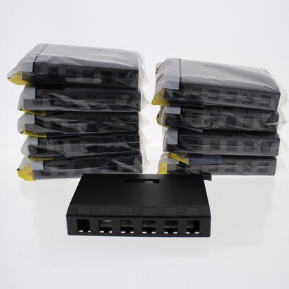 10 Hubbell Black 6-Port Data Voice Keystone Housings Surface Mount Box ISB6BK