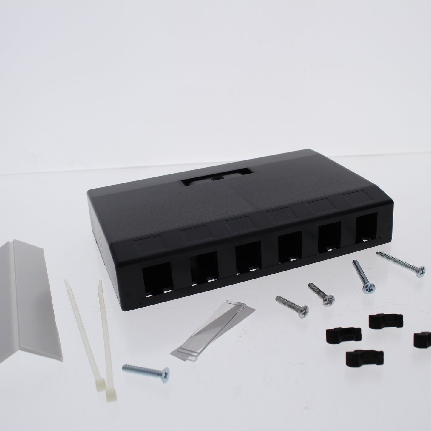 Hubbell Black 6-Port Data Voice Media Keystone Housing Surface Mount Box ISB6BK
