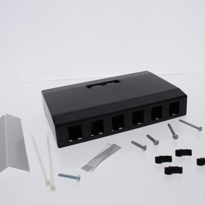 Hubbell Black 6-Port Data Voice Media Keystone Housing Surface Mount Box ISB6BK