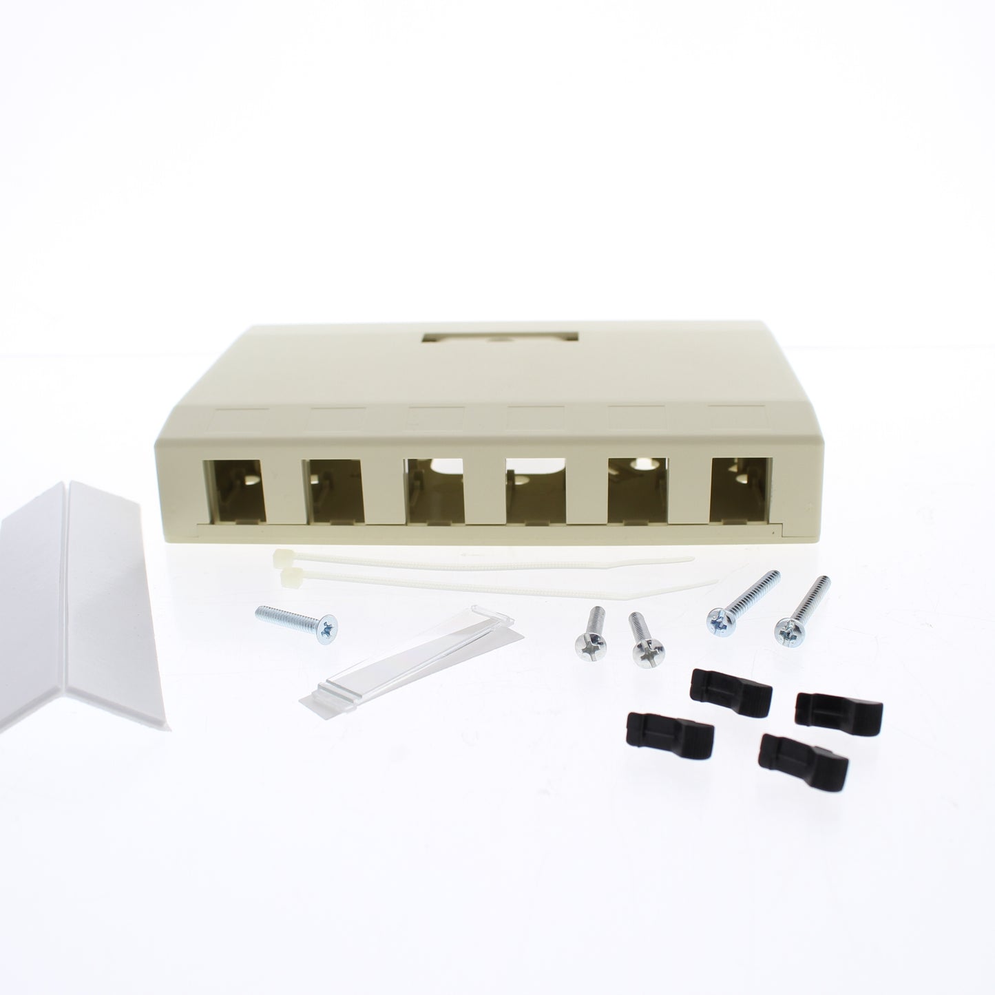 Hubbell ISB6EI Ivory 6-Port Data Voice Surface Mount Keystone Housings Box 10pcs