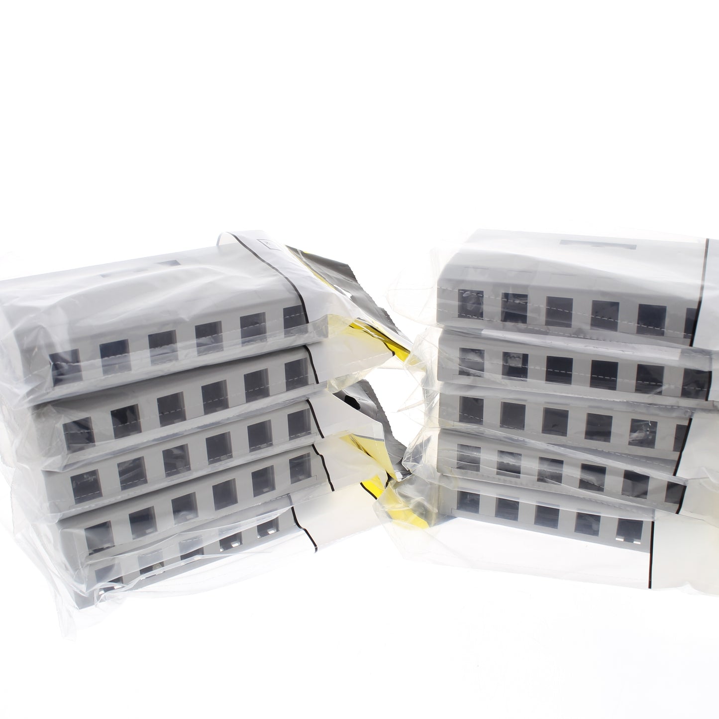 Hubbell ISB6GY Gray 6-Port Data Voice Keystone Housing Surface Mount Box 10-Pack