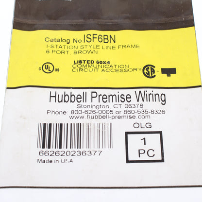 Hubbell iStation Brown 6-Port Keystone Frame for Decorator Wallplate ISF6BN