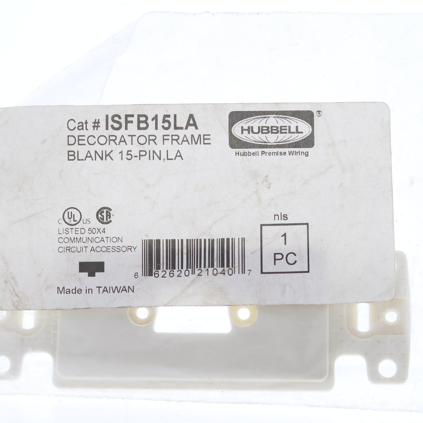 Hubbell ISFB15LA Light Almond 1-Port HDMI HD15 Frame for Decorator Wallplate 4pc